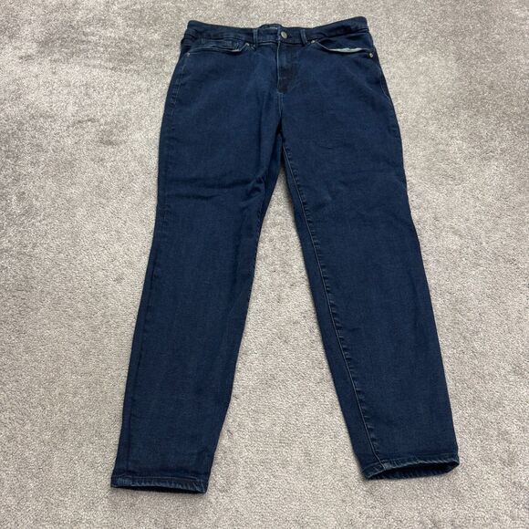 Good American Good Legs High Rise Skinny Denim Jeans Womens 34x28 Dark Wash - Picture 1 of 14